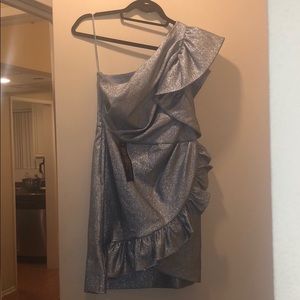 NWT topshop one-shoulder ruffle minidress size 6